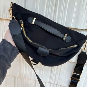 Never Used- Black Crossbody Purse w/ Gold details